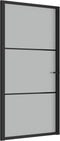 vidaXL - Binnendeur - 102,5x201,5 - cm - matglas - en - aluminium - zwart