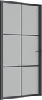 vidaXL - Binnendeur - 102,5x201,5 - cm - matglas - en - aluminium - zwart