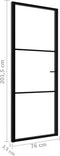 vidaXL - Binnendeur - 102,5x201,5 - cm - matglas - en - aluminium - zwart