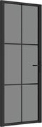 vidaXL - Binnendeur - 76x201,5 - cm - ESG-glas - en - aluminium - zwart