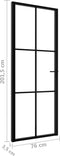 vidaXL - Binnendeur - 76x201,5 - cm - ESG-glas - en - aluminium - zwart