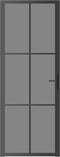 vidaXL - Binnendeur - 76x201,5 - cm - ESG-glas - en - aluminium - zwart