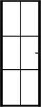 vidaXL - Binnendeur - 76x201,5 - cm - ESG-glas - en - aluminium - zwart