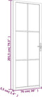 vidaXL - Binnendeur - 76x201,5 - cm - ESG-glas - en - aluminium - zwart