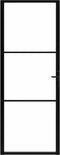vidaXL - Binnendeur - 76x201,5 - cm - ESG-glas - en - aluminium - zwart