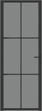 vidaXL - Binnendeur - 76x201,5 - cm - ESG-glas - en - aluminium - zwart