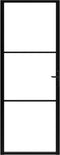vidaXL - Binnendeur - 76x201,5 - cm - ESG-glas - en - aluminium - zwart