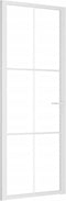 vidaXL - Binnendeur - 76x201,5 - cm - ESG-glas - en - aluminium - wit