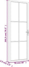 vidaXL - Binnendeur - 76x201,5 - cm - ESG-glas - en - aluminium - wit