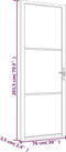 vidaXL - Binnendeur - 76x201,5 - cm - ESG-glas - en - aluminium - wit