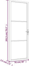 vidaXL - Binnendeur - 76x201,5 - cm - ESG-glas - en - aluminium - wit