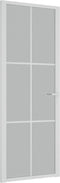 vidaXL - Binnendeur - 76x201,5 - cm - matglas - en - aluminium - wit