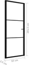 vidaXL - Binnendeur - 83x201,5 - cm - ESG-glas - en - aluminium - zwart