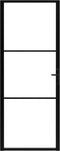 vidaXL - Binnendeur - 83x201,5 - cm - ESG-glas - en - aluminium - zwart