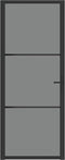 vidaXL - Binnendeur - 83x201,5 - cm - ESG-glas - en - aluminium - zwart