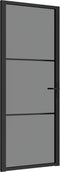 vidaXL - Binnendeur - 83x201,5 - cm - ESG-glas - en - aluminium - zwart