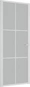 vidaXL - Binnendeur - 83x201,5 - cm - matglas - en - aluminium - wit