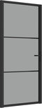 vidaXL - Binnendeur - 93x201,5 - cm - ESG-glas - en - aluminium - zwart