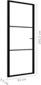 vidaXL - Binnendeur - 93x201,5 - cm - ESG-glas - en - aluminium - zwart