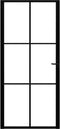 vidaXL - Binnendeur - 93x201,5 - cm - ESG-glas - en - aluminium - zwart