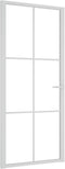 vidaXL - Binnendeur - 93x201,5 - cm - ESG-glas - en - aluminium - wit