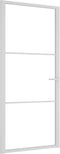vidaXL - Binnendeur - 93x201,5 - cm - ESG-glas - en - aluminium - wit