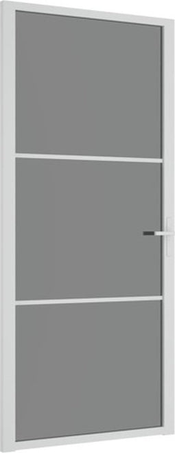 vidaXL - Binnendeur - 93x201,5 - cm - ESG-glas - en - aluminium - wit