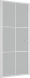 vidaXL - Binnendeur - 93x201,5 - cm - matglas - en - aluminium - wit
