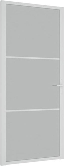vidaXL - Binnendeur - 93x201,5 - cm - matglas - en - aluminium - wit