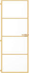 vidaXL - Binnendeur - smal - 76x201,5 - cm - gehard - glas - en - aluminium - goudkleur