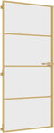 vidaXL - Binnendeur - smal - 93x201,5 - cm - gehard - glas - en - aluminium - goudkleur