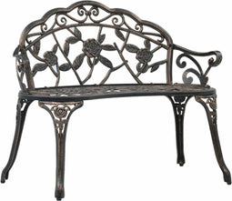 vidaXL - Bistrobank - 100 - cm - gietaluminium - bronskleurig