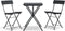 vidaXL - Bistroset - inklapbaar - 3 - st - poly - rattan - zwart