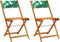 vidaXL - Bistrostoelen - 2 - st - bladpatroon - massief - acaciahout - en - stof