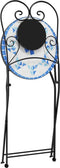 vidaXL - Bistrostoelen - 2 - st - inklapbaar - keramiek - blauw - en - wit