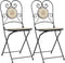 vidaXL - Bistrostoelen - 2 - st - inklapbaar - keramiek - terracottakleurig - en - wit