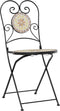 vidaXL - Bistrostoelen - 2 - st - inklapbaar - keramiek - terracottakleurig - en - wit