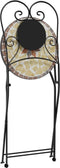 vidaXL - Bistrostoelen - 2 - st - inklapbaar - keramiek - terracottakleurig - en - wit