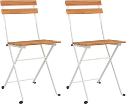 vidaXL - Bistrostoelen - 2 - st - inklapbaar - massief - acaciahout - en - staal