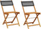 vidaXL - Bistrostoelen - 2 - st - massief - acaciahout - en - poly - rattan - zwart