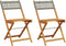 vidaXL - Bistrostoelen - 2 - st - massief - acaciahout - en - poly - rattan - grijs