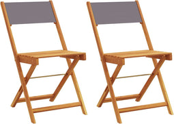 vidaXL - Bistrostoelen - 2 - st - massief - acaciahout - en - stof - antracietkleurig