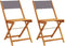 vidaXL - Bistrostoelen - 2 - st - massief - acaciahout - en - stof - antracietkleurig