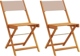 vidaXL - Bistrostoelen - 2 - st - massief - acaciahout - en - stof - taupe