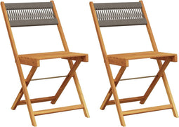 vidaXL - Bistrostoelen - 2 - st - massief - acaciahout - en - touw - grijs