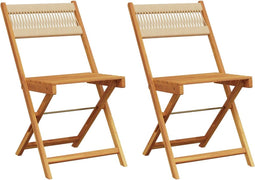 vidaXL - Bistrostoelen - 2 - st - massief - acaciahout - en - touw - beige