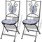vidaXL - Bistrostoelen - inklapbaar - 2 - st - keramiek - blauw - en - wit