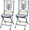 vidaXL - Bistrostoelen - inklapbaar - 2 - st - keramiek - blauw - en - wit