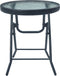 vidaXL - Bistrotafel - 40x46 - cm - staal - en - glas - zwart