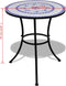 vidaXL - Bistrotafel - 60 - cm - mozaïek - blauw - en - wit